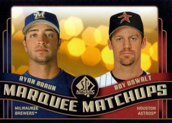 2008 SP Authentic - Marquee Matchups #MM-8 Ryan Braun / Roy Oswalt Front