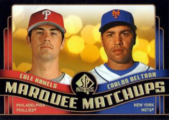 2008 SP Authentic - Marquee Matchups #MM-39 Cole Hamels / Carlos Beltran Front