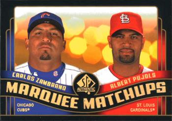 2008 SP Authentic - Marquee Matchups #MM-10 Carlos Zambrano / Albert Pujols Front
