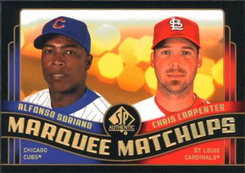 2008 SP Authentic - Marquee Matchups #MM-20 Alfonso Soriano / Chris Carpenter Front