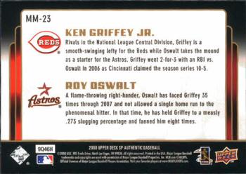 2008 SP Authentic - Marquee Matchups #MM-23 Ken Griffey Jr. / Roy Oswalt Back