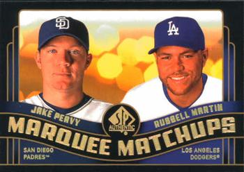2008 SP Authentic - Marquee Matchups #MM-37 Jake Peavy / Russell Martin Front