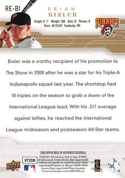2008 SP Authentic - Rookie Exclusives #RE-BI Brian Bixler Back