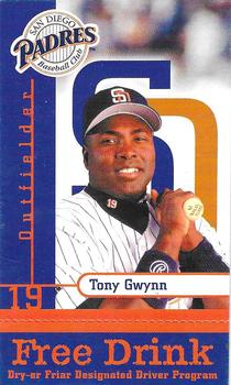 2000 San Diego Padres MADD #NNO Tony Gwynn Front