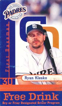 2000 San Diego Padres MADD #NNO Ryan Klesko Front