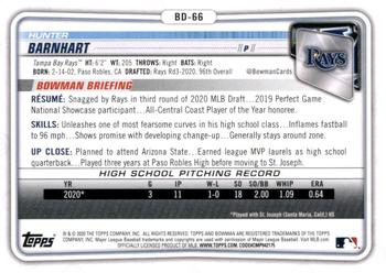 2020 Bowman Draft #BD-66 Hunter Barnhart Back