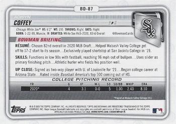2020 Bowman Draft #BD-87 Adisyn Coffey Back