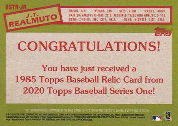 2020 Topps - 1985 Topps Baseball 35th Anniversary Relics (Series Two) #85TR-JR J.T. Realmuto Back