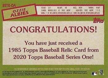 2020 Topps - 1985 Topps Baseball 35th Anniversary Relics (Series Two) #85TR-OA Ozzie Albies Back