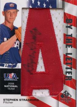 2008 SP Authentic - USA National Team By the Letter Autographs #NTA-SS Stephen Strasburg Front