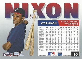 1993 Fleer #10 Otis Nixon Back