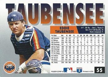 1993 Fleer #55 Eddie Taubensee Back
