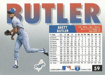 1993 Fleer #59 Brett Butler Back