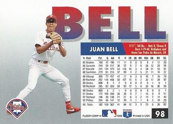 1993 Fleer #98 Juan Bell Back