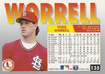 1993 Fleer #135 Todd Worrell Back