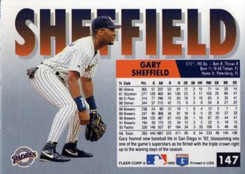 1993 Fleer #147 Gary Sheffield Back