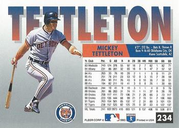 1993 Fleer #234 Mickey Tettleton Back
