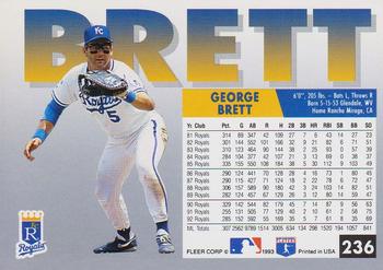 1993 Fleer #236 George Brett Back