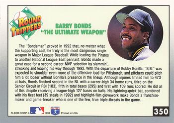1993 Fleer #350 Barry Bonds Back