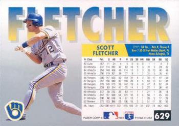 1993 Fleer #629 Scott Fletcher Back
