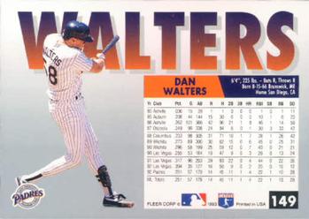 1993 Fleer #149 Dan Walters Back