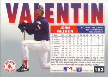 1993 Fleer #183 John Valentin Back