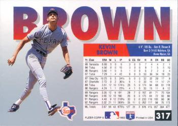 1993 Fleer #317 Kevin Brown Back