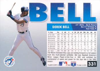 1993 Fleer #331 Derek Bell Back