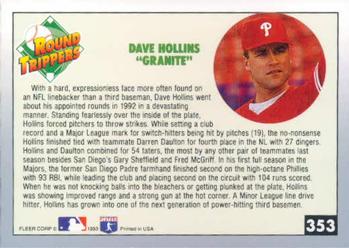 1993 Fleer #353 Dave Hollins Back