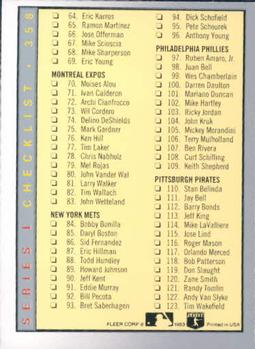 1993 Fleer #358 Checklist: 1-123 Back