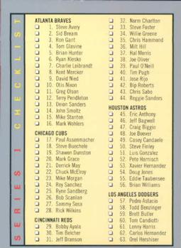 1993 Fleer #358 Checklist: 1-123 Front