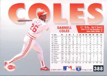 1993 Fleer #388 Darnell Coles Back