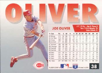 1993 Fleer #38 Joe Oliver Back