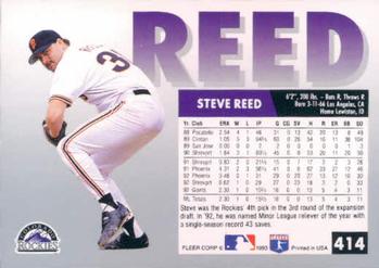 1993 Fleer #414 Steve Reed Back
