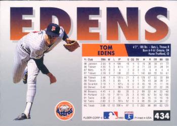 1993 Fleer #434 Tom Edens Back