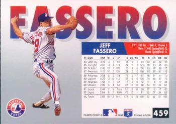 1993 Fleer #459 Jeff Fassero Back