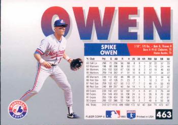 1993 Fleer #463 Spike Owen Back