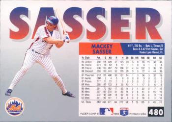 1993 Fleer #480 Mackey Sasser Back