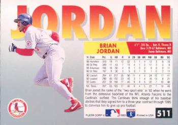 1993 Fleer #511 Brian Jordan Back