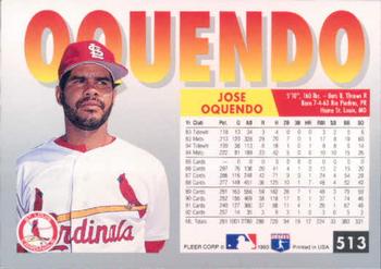 1993 Fleer #513 Jose Oquendo Back