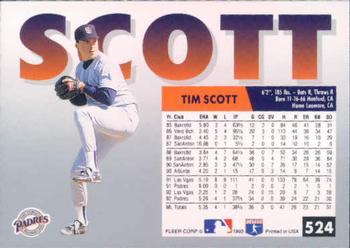 1993 Fleer #524 Tim Scott Back