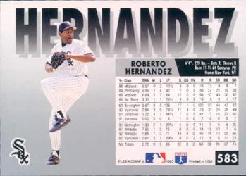 1993 Fleer #583 Roberto Hernandez Back