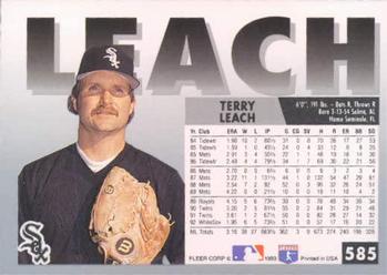 1993 Fleer #585 Terry Leach Back