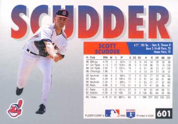 1993 Fleer #601 Scott Scudder Back