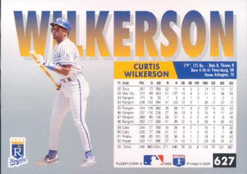 1993 Fleer #627 Curtis Wilkerson Back