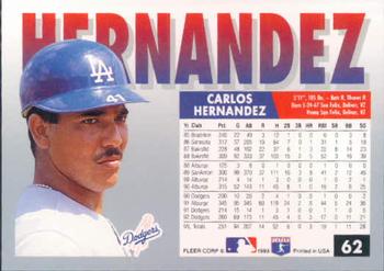 1993 Fleer #62 Carlos Hernandez Back