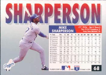 1993 Fleer #68 Mike Sharperson Back
