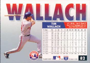 1993 Fleer #82 Tim Wallach Back
