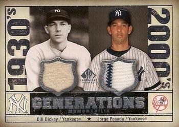 2008 SP Legendary Cuts - Generations Dual Memorabilia #GEN-DP Bill Dickey / Jorge Posada Front