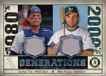 2008 SP Legendary Cuts - Generations Dual Memorabilia #GEN-FP Carlton Fisk / Mike Piazza Front